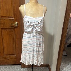 Charlotte Russe White and Pink Striped Mini Dress